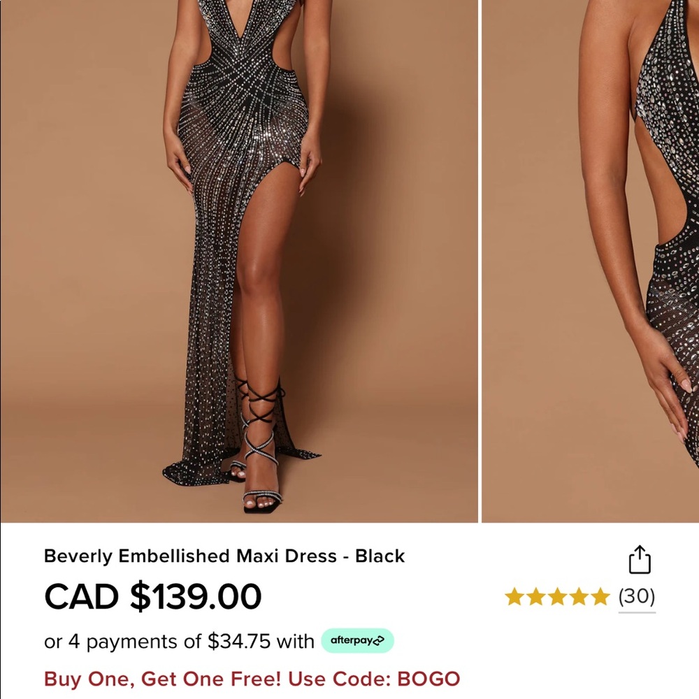 Brand New Embellished Fashion Nova Dress